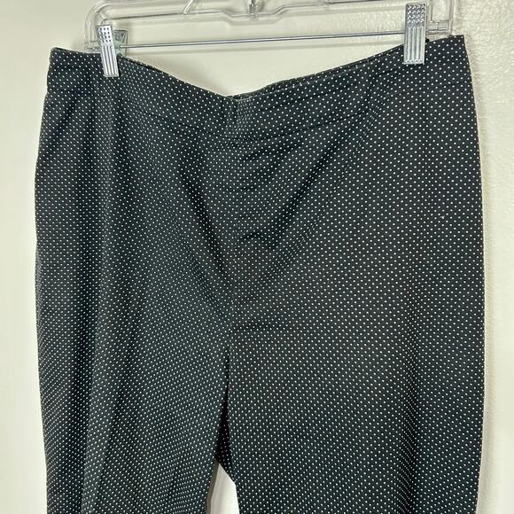 Talbots Capri Polka Dot Black White Pants 14 Women Polka Dots Classic Side Zip - Picture 2 of 10